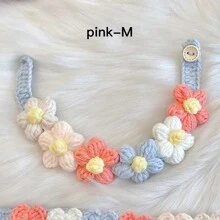 1 Stück handgemachte gestrickte Halsband & Halskette mit buntem Blumendesign für Katzen und Hunde, liebenswertes Haustier Zubehör - Pink - Übersicht 11