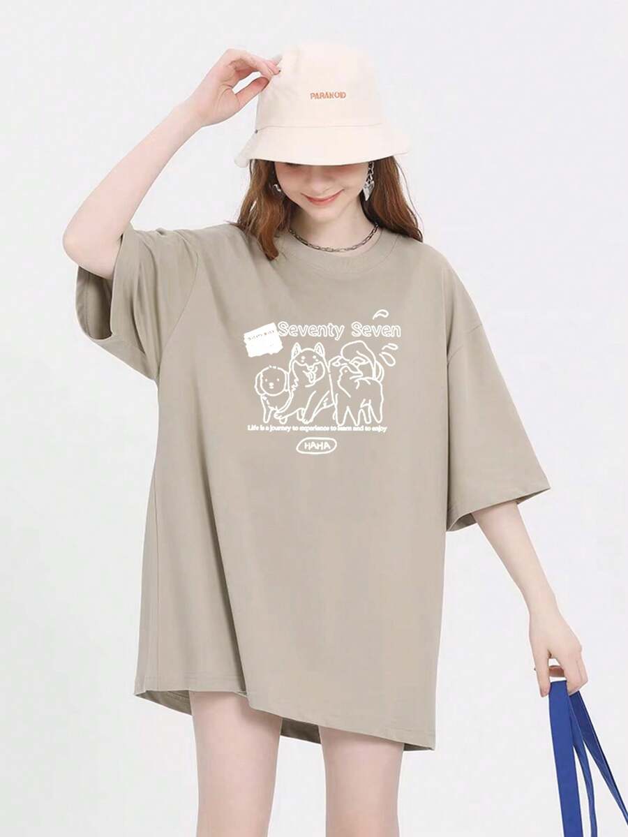 Women T-Shirts - Màu Khaki - Xem 1