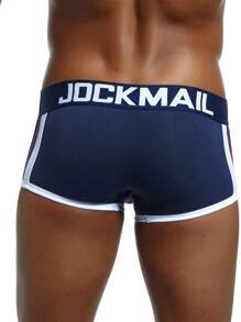 JOCKMAIL 1 Miếng Nam Đồ lót 3D Túi đựng Boxer Quần lót tam giác Với Tăng cường Chức năng - Xanh đậm - Xem 4