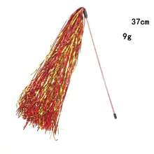 2pcs Christmas-Themed Rain-Silk Cat Teaser In Red, Green And Gold Colors, Interactive Cat Toy, Cat Christmas Gift, 1pc Red And 1pc Green Included In A Package. - Multicolor - View 5