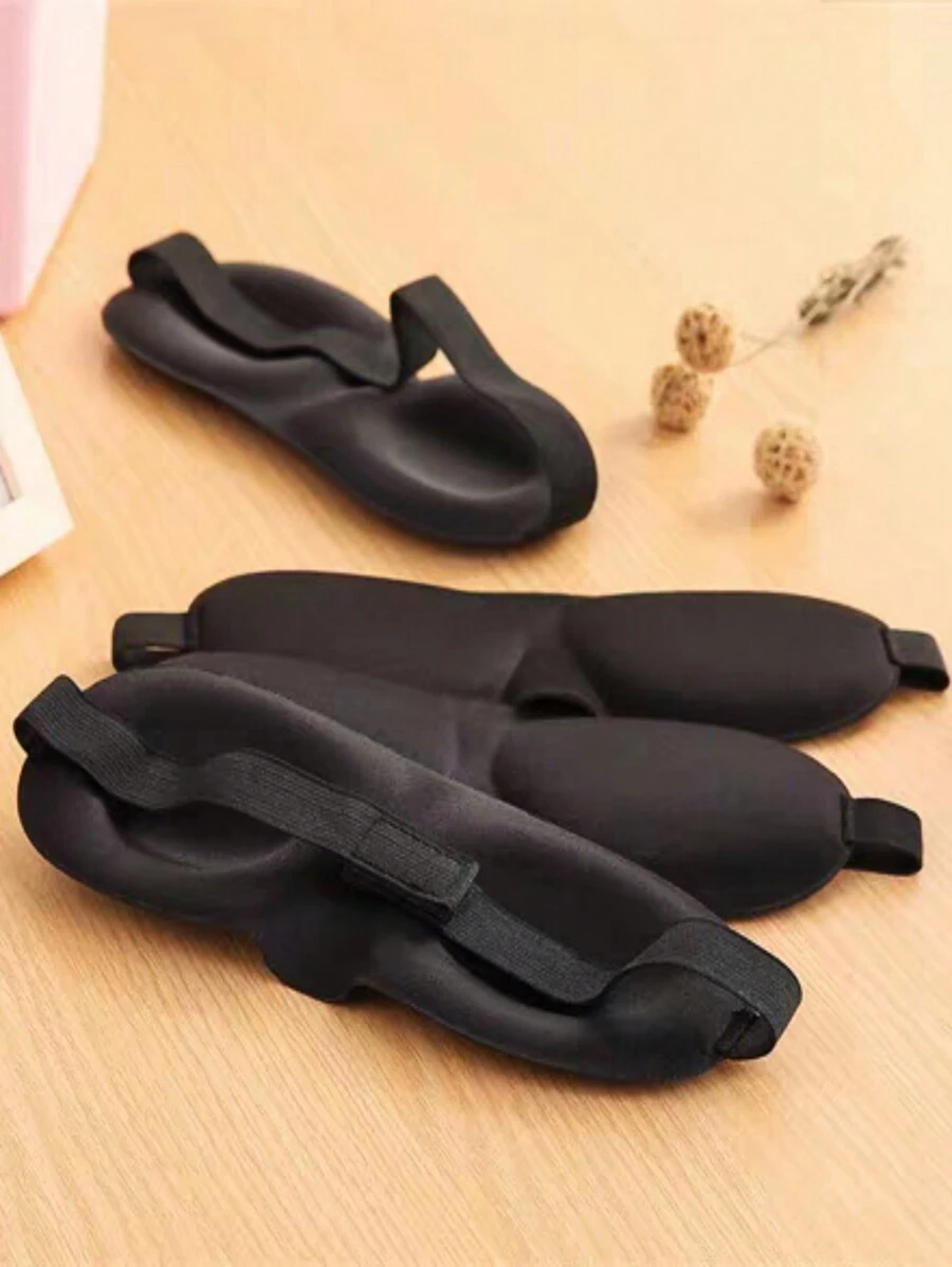 1pc Plain Eye CoverFor Bedroom,Travel,Office,School - Black - View 1