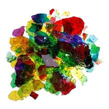 透明彩色玻璃片、玻璃马赛克瓷砖艺术工艺品用品、不对称形状和混合颜色，（1 片，100 克） - 彩色 - 查看 5