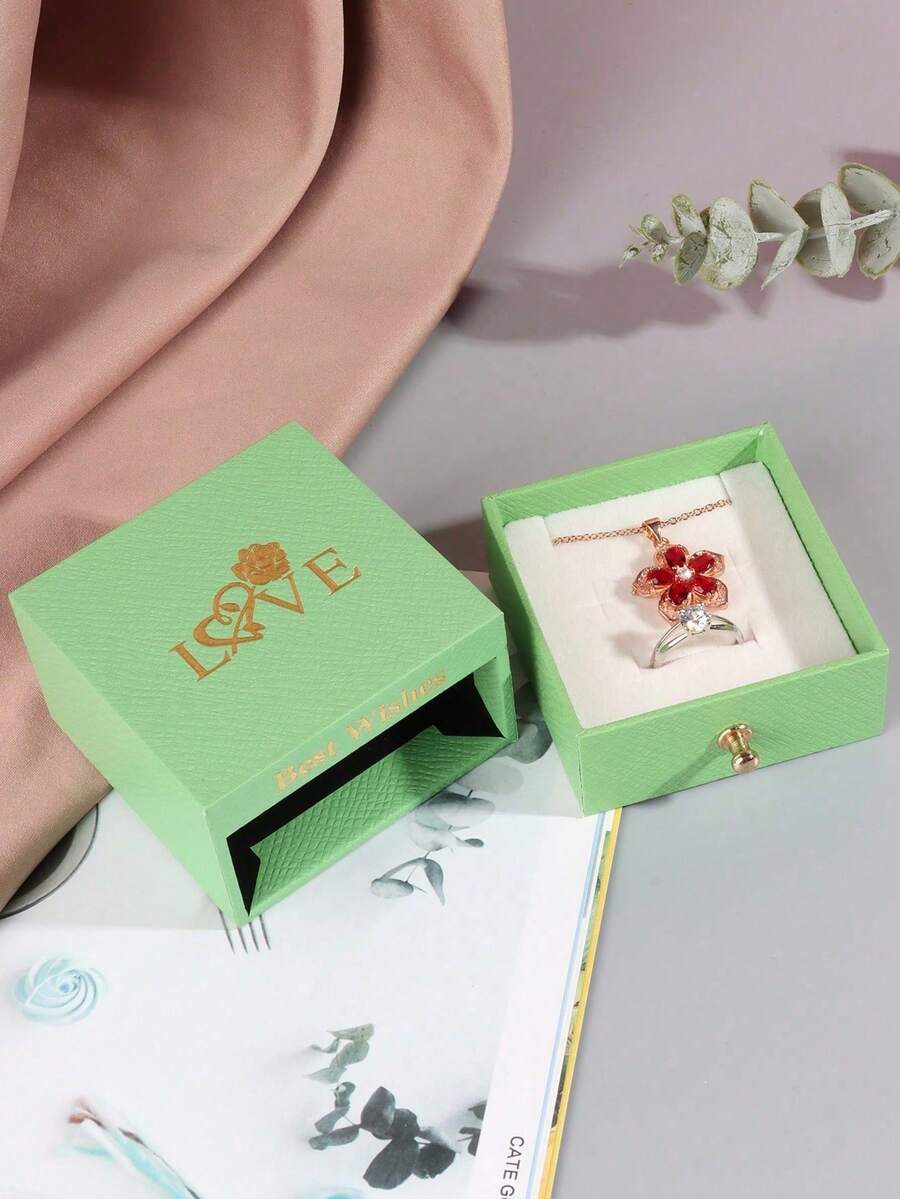One Cute Jewelry Box For Earrings And Rings, Creative Organizer Package For Jewelry And Accessories - Green - View 1