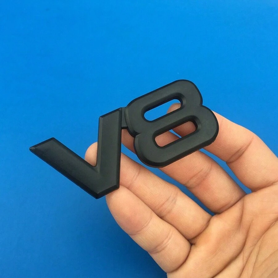 1 Miếng 3D Âm thanh nổi Nhãn dán xe hơi Kim loại V8 Sửa đổi Hình dán