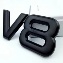 1 Miếng 3D Âm thanh nổi Nhãn dán xe hơi Kim loại V8 Sửa đổi Hình dán - màu đen - Xem 3