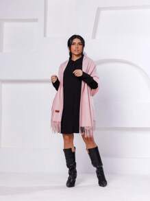 Cachecol Lenço Longo Feminino Encharpe Pashmina Cor Lisa Para Inverno