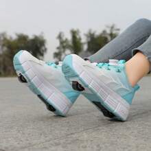 PHTEER Athletic Shoes With Wheels, Can Be Used For Walking And Skating - Baby Blue - View 7