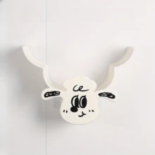 一款創意掛牆式羊形紙巾盒，適用於客廳、浴室及廁所，無需使用釘子，紙巾卷架 - 白色 - 查看 7