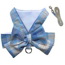 Pet Cute Bowknot Collar Dress With Harness, Leash, Cat Clothes, Dog Vest