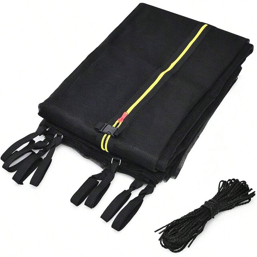 Red de reemplazo para interior de trampolín de 8 pies para 6 postes rectos de marco redondo, red de trampolín transpirable y resistente a la intemperie con correas ajustables (solo red), adecuada para juegos de fiesta de adultos en Halloween/Navidad/Acción de Gracias