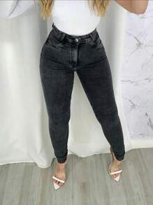 Women Jeans - 深灰色 - 查看 1