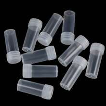 10pcs 5ml Laboratory Sample Vials - Durable Plastic Storage Containers For Test Tubes, Split Bottle - Clear - View 1