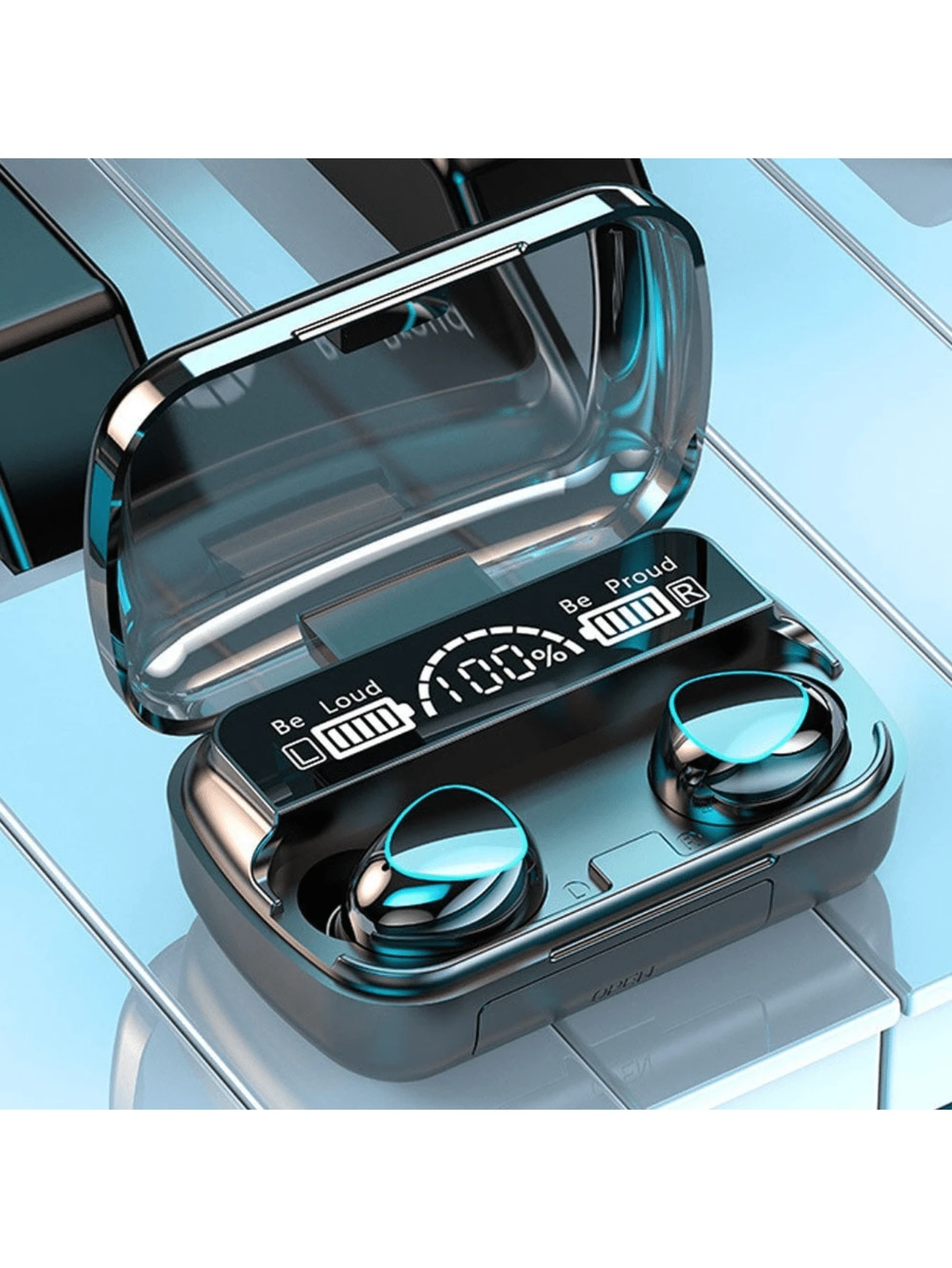 Tai nghe có màn hình LED Tai nghe không dây Tai nghe Auriculares F9 Audifonos với tai nghe nguồn 2000Mah - màu đen - Xem 1