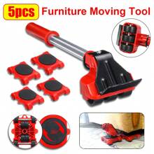 5-Piece Set Stainless Steel + ABS Furniture Moving Tools, Sofa & Bed Mover, Single Person Durable Wheels With Strong Load-Bearing, Multifunctional Heavy Duty Mover For Home