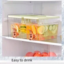1pc Beverage Dispenser With Tap (Approx. 3L) Stackable Mini Ice Bucket For Juice, Milk, Lemon Water, Etc., Plastic Container Suitable For Home Kitchen Party Bar - Multicolor - View 3