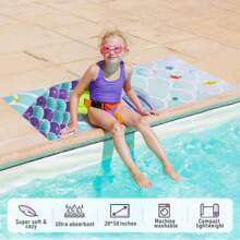1PC Beach Towel For Kids, 28"X 58" Bath Towels For Boys, Quick Dry Swim Towel Beach Blanket, Absorbent Light Pool Bath Travel Picnic Camping Towel For Boys Girls