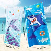 1PC Beach Towel For Kids, 28"X 58" Bath Towels For Boys, Quick Dry Swim Towel Beach Blanket, Absorbent Light Pool Bath Travel Picnic Camping Towel For Boys Girls