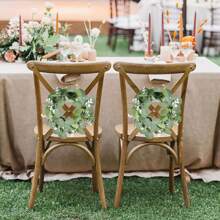 1 Pc Artificial Eucalyptus Leaves Wreaths Candle Rings Wreaths Candle Holder For Wedding Home Door Tabletop Decoration