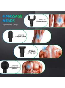 Cotsoco Fascial Muscle Massage Gun, 6 Speeds Cordless Handheld Deep Tissue Neck Back & Muscle Massager Gun - Black - View 7