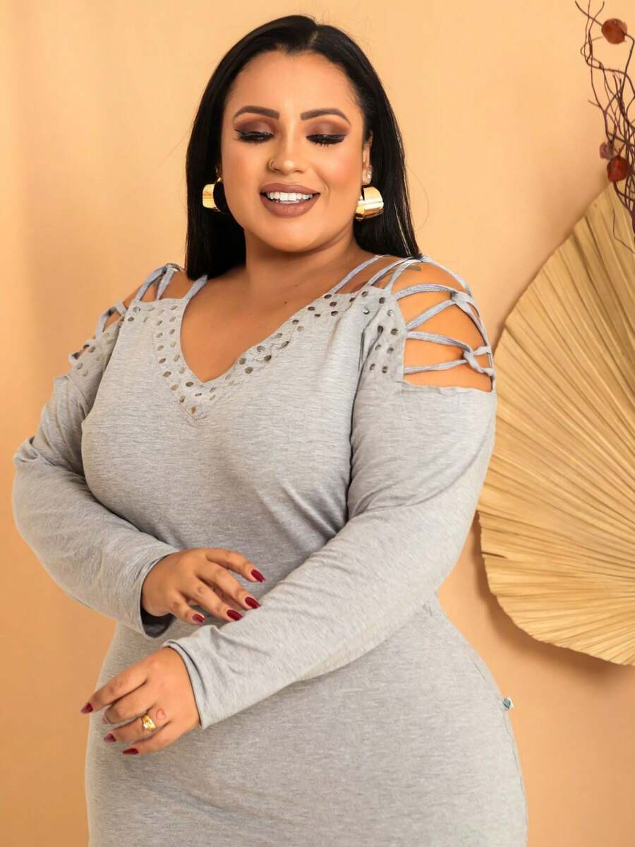 Plus Size Tank Tops & Camis - Xám - Xem 1