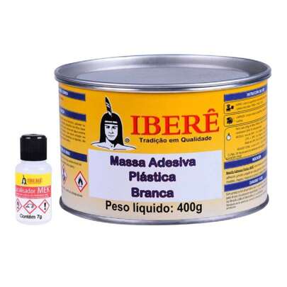 Massa Plástica Com Catalisador Iberê Branca 400G