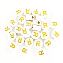 100pcs Round Acrylic Beads With Alphabet & Numbers & Heart Shape For Diy Jewelry Making Necklace & Bracelet (7x4mm) - 4*7mm Beads - View 36