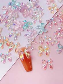 1 Túi 50 Chiếc Nơ Aurora 3D Trang Sức Chất Liệu Nhựa Nhiều Màu Sắc Buộc Móng Tay Nghệ Thuật Trang Trí Cá Nhân Tự Làm Móng Tay Tiệm Làm Móng Phụ Kiện Làm Móng Đá Quý Làm Móng - Nhiều màu - Xem 2