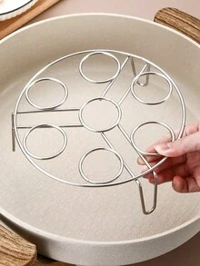 CHARMS Stainless Steel Steamed Egg Rack, Multifunctional High-Foot Steaming Rack, Kitchen Triangle Steaming Rack, Insulation Rack And Egg Holder - Grey - View 6