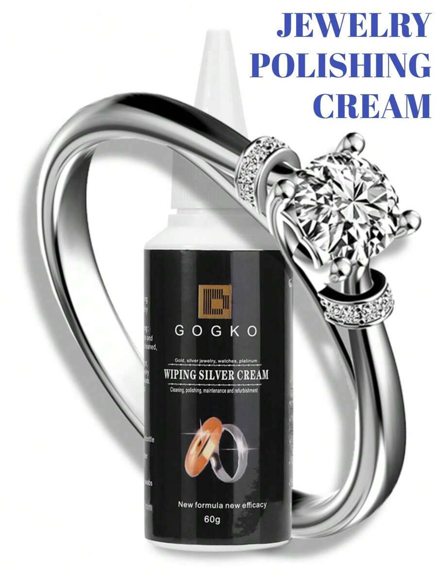 GOGKO 60g Kem làm sạch và đánh bóng trang sức, mạnh mẽ để làm sạch bụi bẩn và vết đen, chiếu sáng và loại bỏ quá trình oxy hóa trên bề mặt trang sức và đá quý. - 60g - Xem 1