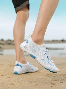 2024新款戶外防切溯溪鞋情侶水上海灘鞋防滑游泳鞋室內健身鞋 - 白色 - 查看 6