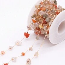 100 厘米不对称铜水晶石链，用于 DIY 珠宝制作组件，适合女士耳环 - 銅鏈-100cm - 查看 4