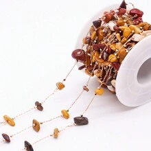 100 厘米不对称铜水晶石链，用于 DIY 珠宝制作组件，适合女士耳环 - 銅鏈-100cm - 查看 5