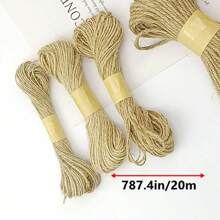 787.4inch/Pc DIY Handmade Decoration  Rope Christmas Decoration Binding  Rope Handmade Twine Hanging Tag Rope - Brown - View 2