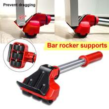 5-Piece Set Stainless Steel + ABS Furniture Moving Tools, Sofa & Bed Mover, Single Person Durable Wheels With Strong Load-Bearing, Multifunctional Heavy Duty Mover For Home