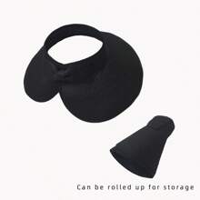 1入組女士蝴蝶結寬邊草帽戶外防曬帽沙灘帽，可摺疊且方便攜帶，適用於夏季防曬、購物、旅遊、沙灘度假和日常使用 - 彩色 - 查看 6