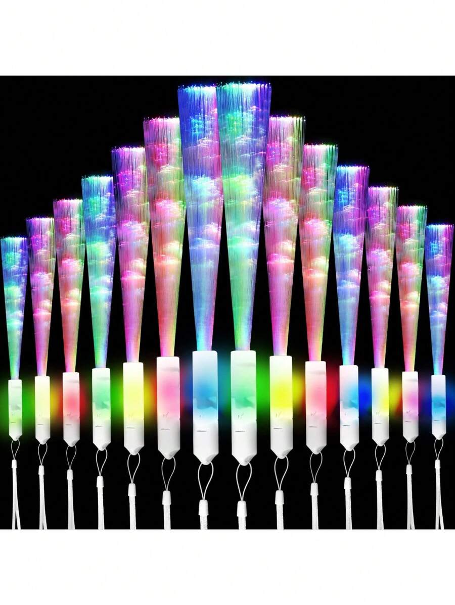 Colorful Fiber Optic Glow Stick, Led Light-Up Fiber Optic Wand - Multicolor - View 1