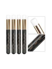 5PCS Makeup Brush Shampoo,Pink Black White Multicolor Brush Shampoo Soft Facial Cleansing Brush For Cleaning Eyelashes Eye Lash Foam Cleaner Applicator Brush Makeup Tools