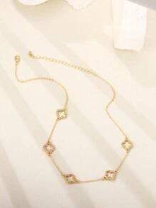 Conjunto de pulsera y tobillera con forma de trébol calado y decorado con rhinestones (se venden por separado) - Regalo para San Valentín, mamá, madre, Día de la Madre