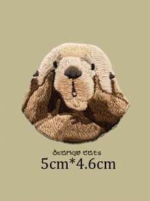1 Piece Embroidery Fabric Cute Otter Self-Adhesive No-Sew Patch Stickers Clothing Decoration Summer, School