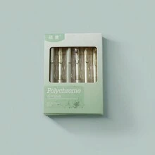 6pcs  Gel Pen With Clicker, Quick-Drying, Carbon Fiber Writing For Exams And Brush Writing - Multicolor - View 4