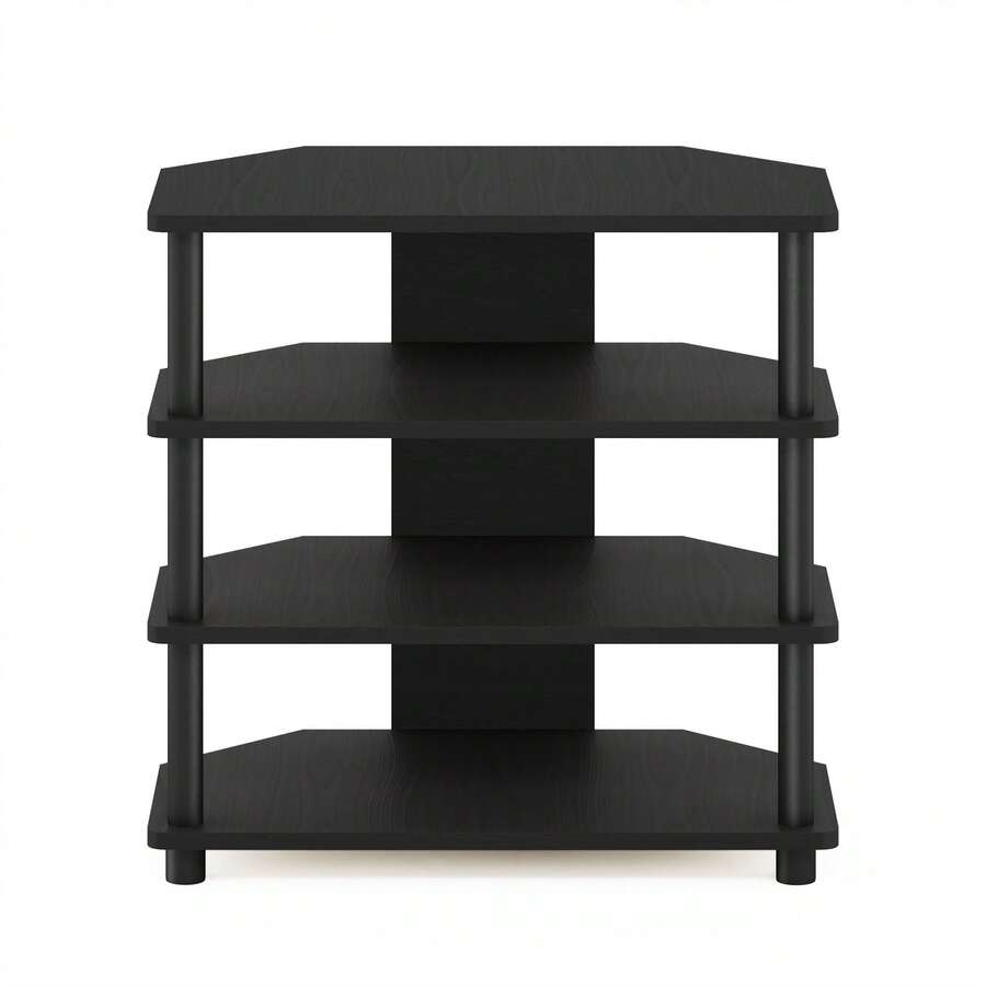 Furinno Econ Easy Assembly 4Tier Petite Small TV Stand Wood TV Shelf