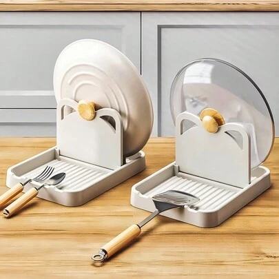 1 件装多功能厨房叉勺锅盖铲刀架，可折叠餐具收纳架，厨房便捷烹饪工具，厨房，圣诞礼物