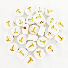 100pcs Round Acrylic Beads With Alphabet & Numbers & Heart Shape For Diy Jewelry Making Necklace & Bracelet (7x4mm) - 4*7mm Beads - View 37