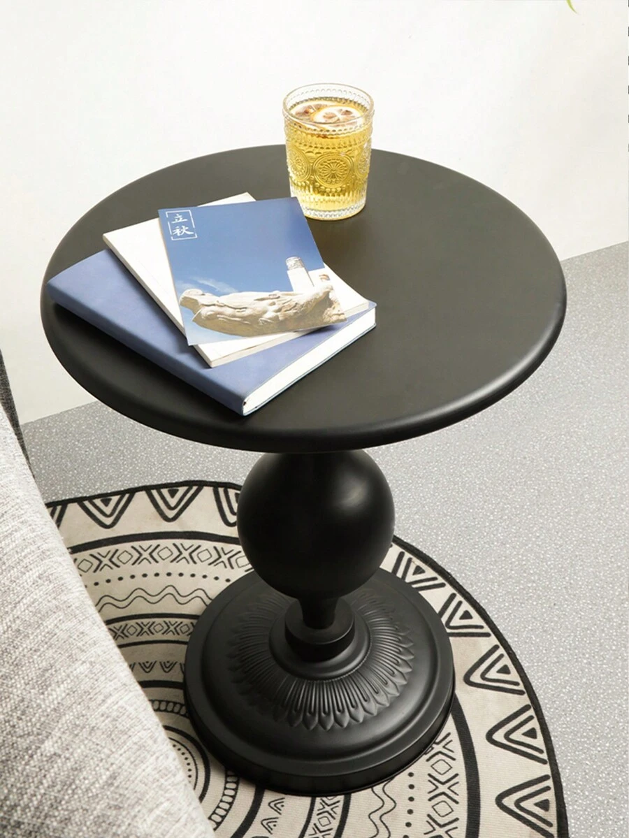 Bắc Âu Sofa Bên Tủ Đơn giản Rèn Sắt Đầu giường Bàn Nhỏ bé Tròn Bàn Đối với Ban công Phòng khách Nhà  Sử dụng Nhỏ bé Bàn - màu đen - Xem 1