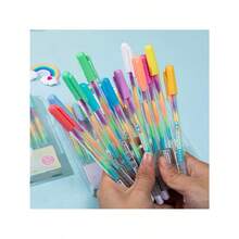 6支装可爱糖果文字记号笔凝胶笔（可更换7种颜色）文具 - 彩色 - 查看 3