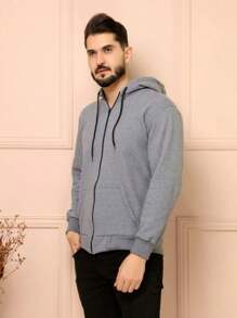 Men Zip-Up Hoodies - Gris Claro - Ver 5