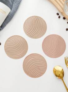 6-24pcs Gold Hollow Round PVC Coasters, Waterproof, Washable, Easy To Clean, Anti-Slip, Suitable For Dining Table, Glasses, Holidays, Weddings, Parties, Festivals - Size(3.94in Round) - View 3