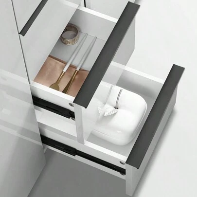 1pc Solid Aluminum Alloy Cabinet Door Handle, Modern Black Pulls Cabinet Drawer Dresser Handles Knobs, Polished Finish