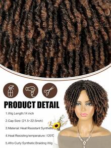 Dreadlock Synthetic Braiding Short Wigs Crochet Twist Braids Wigs Afro Curly Synthetic Braiding Wig For Women