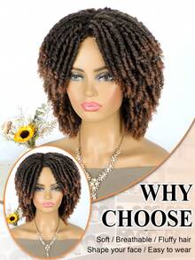 Dreadlock Synthetic Braiding Short Wigs Crochet Twist Braids Wigs Afro Curly Synthetic Braiding Wig For Women